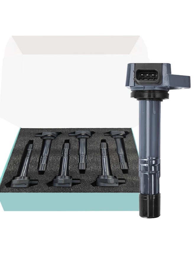 Generic 6 Sets Ignition Coil Pack 3.5L V6 2001 2002 2003 2004 2005 2006 2007 2008 Compatible with Acura Honda Saturn MDX Pilot Vue Ridgeline Coil Plug for 30520-PGK-A01  - Image 1