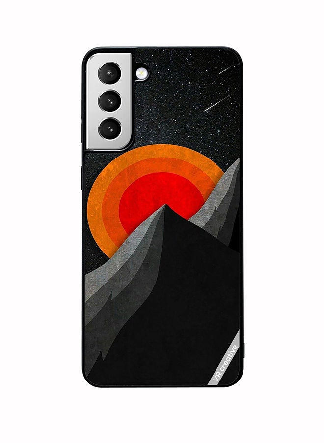 VR CREATIVE Protective Case Cover For Samsung Galaxy S22 5G Moon And Pyramid Design Multicolour - Image 1