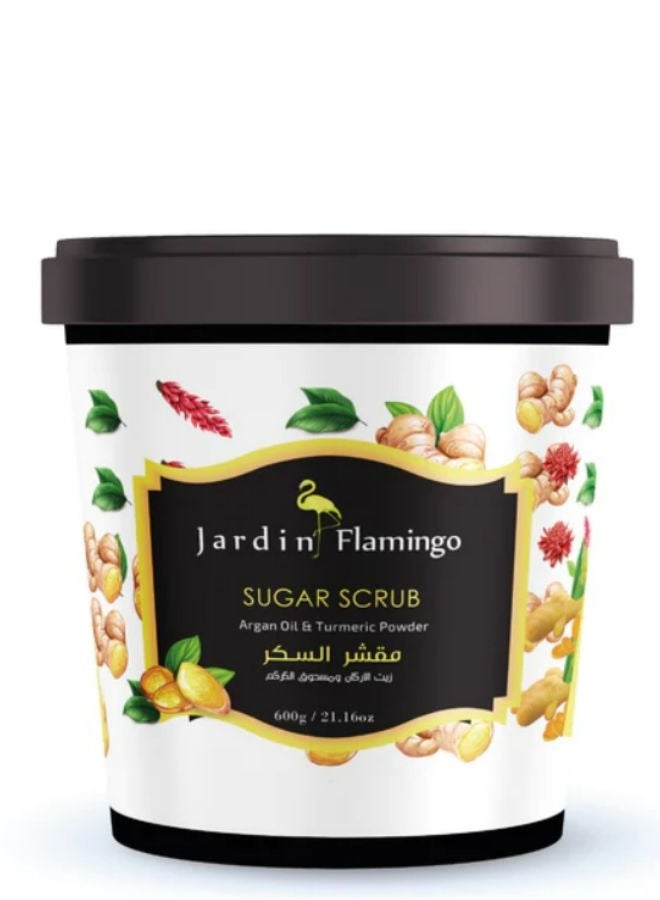 Jardin Flamingo Sugar Scrub Argan Oil and Turmeric Powder 600g - Image 1