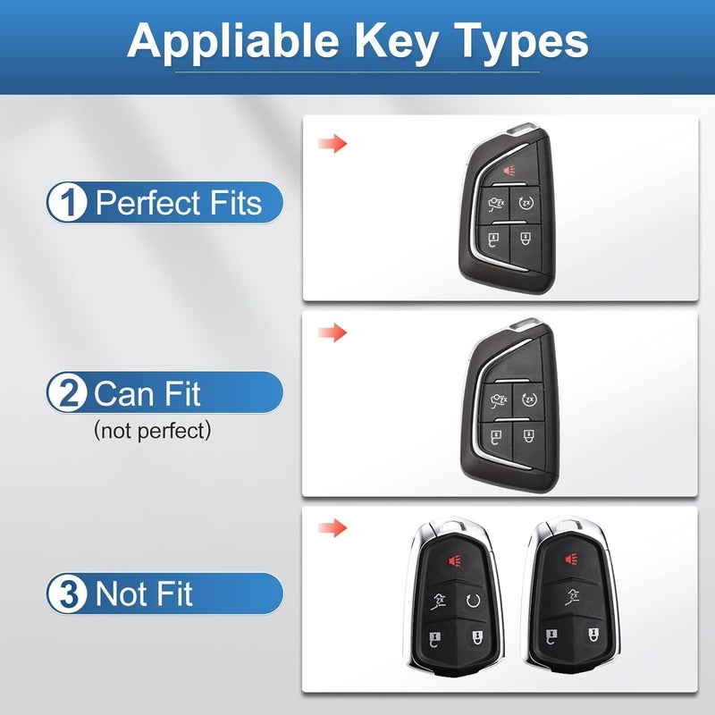 7Cylinder Cadillac Key Fob Cover with Keychain - Soft TPU Protection for 2020-2022 Models - Image 2