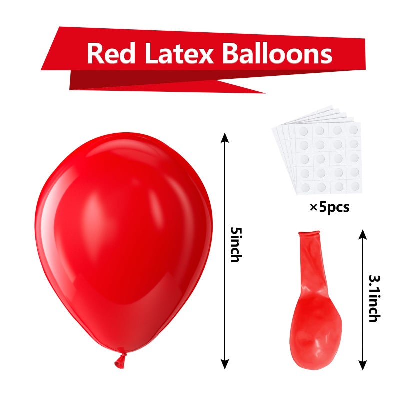 Bezente Red Balloons Latex Party Balloons - 150 Pack 5 Inch Matte Red Helium Balloons For Christmas Wedding Anniversary New Year Birthday Valentine'S Day Party Decorations - Image 2