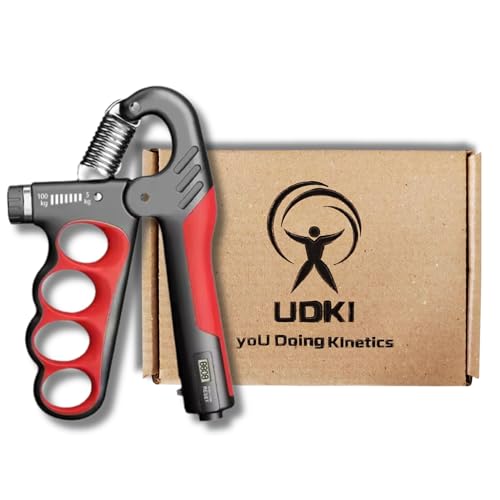 UDKI Xtreme Pro Red Hand Grip Strengthener 5-100kg with Mechanical Counter & Adjustable Resistance - Finger Grip Shape, Ergonomic, Non-Slip Handle for Hand Strength Building, Ideal for Athletes - Image 1