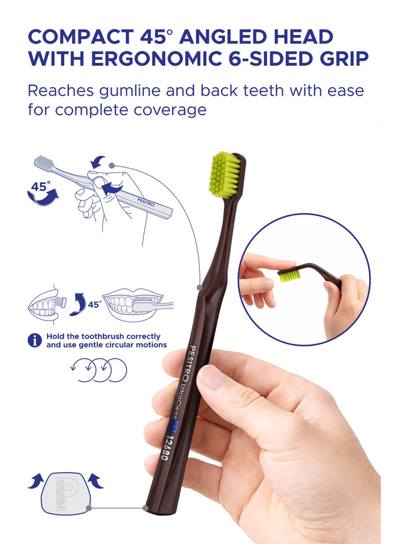 PESITRO UltraClean 12680 FeatherSoft Toothbrush – Extra-Dense 12,680 Ultra-Soft Bristles for Sensitive Gums & Superior Plaque Removal - Image 5