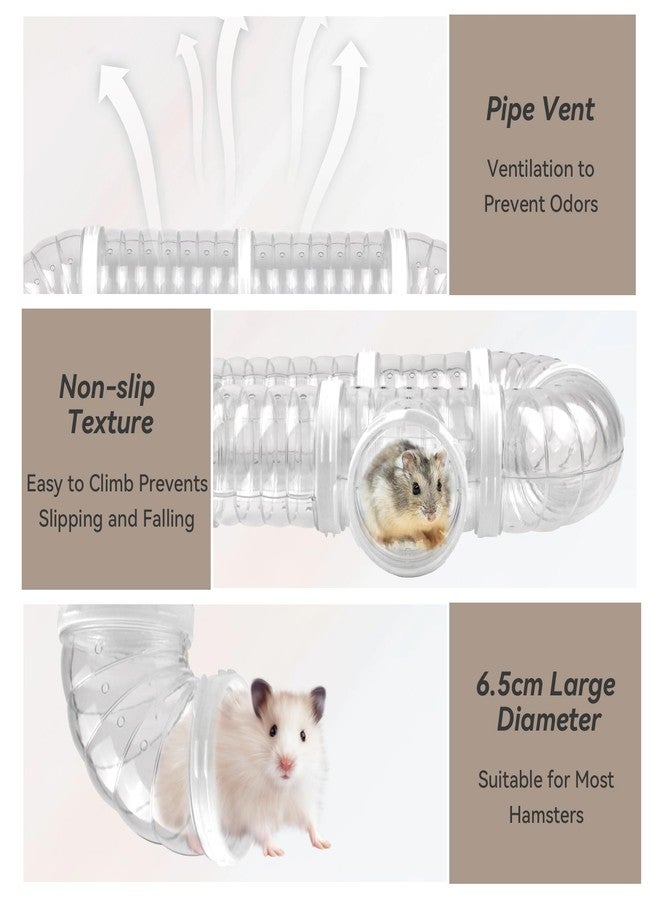 MUYG 8 PCS Hamster Tunnel Kit,Transparent Curved Pet Cage Tube Set Dwarf Hamster Accessories DIY Toy Connection External Pipe for Mice Rat(White) - Image 3