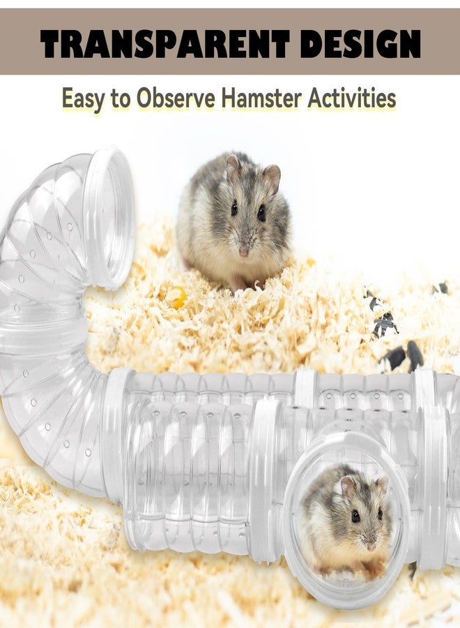 MUYG 8 PCS Hamster Tunnel Kit,Transparent Curved Pet Cage Tube Set Dwarf Hamster Accessories DIY Toy Connection External Pipe for Mice Rat(White) - Image 4