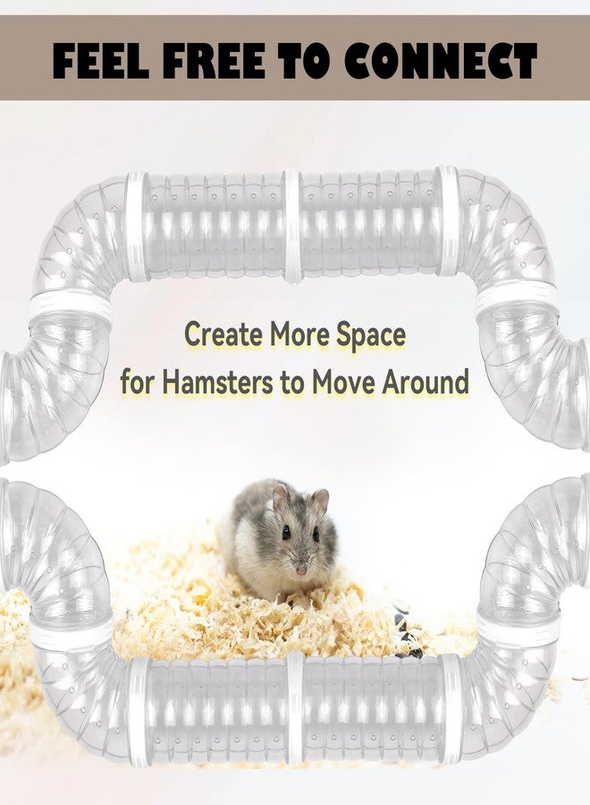 MUYG 8 PCS Hamster Tunnel Kit,Transparent Curved Pet Cage Tube Set Dwarf Hamster Accessories DIY Toy Connection External Pipe for Mice Rat(White) - Image 5