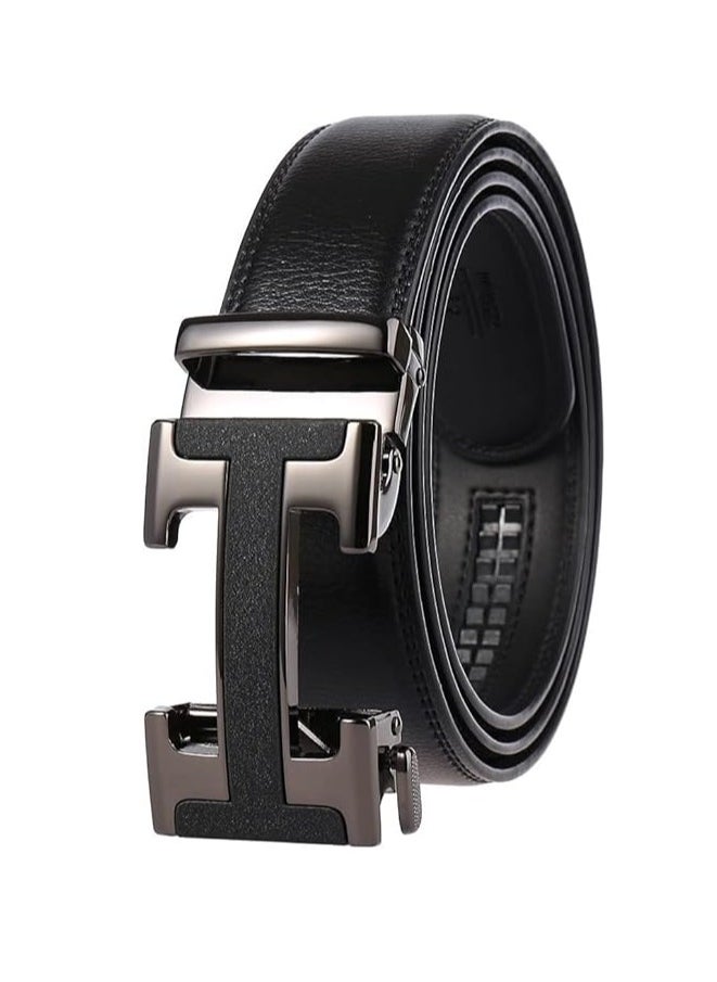 CONTACTS - Genuine Leather Belt for Men with Easier Adjustable  Autolock Buckle Micro Adjustable Belt Fit Everywhere  Formal and Casual  Elegant Gift Box - Image 1