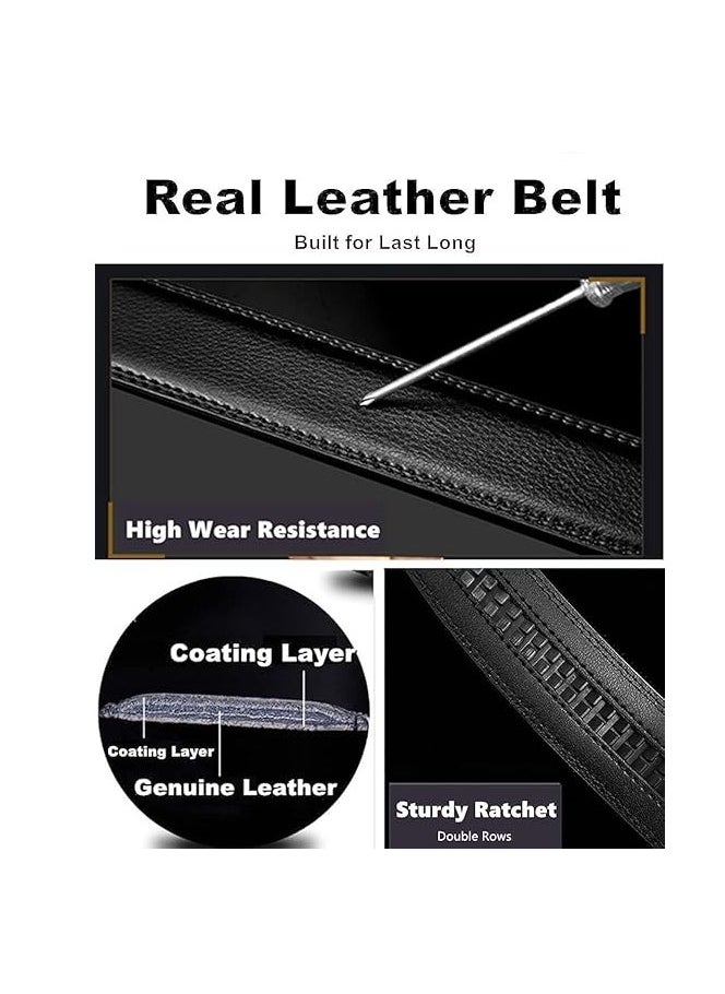 CONTACTS - Genuine Leather Belt for Men with Easier Adjustable  Autolock Buckle Micro Adjustable Belt Fit Everywhere  Formal and Casual  Elegant Gift Box - Image 1