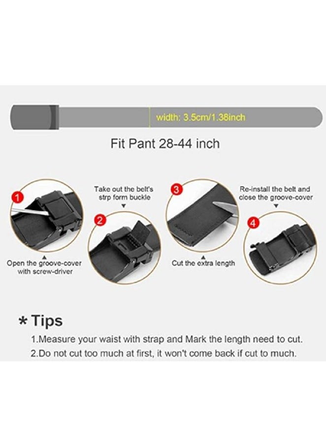 CONTACTS - Genuine Leather Belt for Men with Easier Adjustable  Autolock Buckle Micro Adjustable Belt Fit Everywhere  Formal and Casual  Elegant Gift Box - Image 1