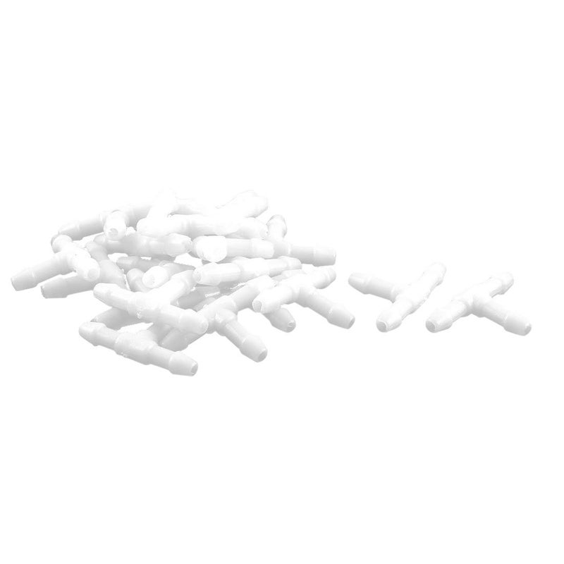 uxcell 20pcs White 3 Way T Shaped Connector Pipe Hose Water Tube for Car - Image 1