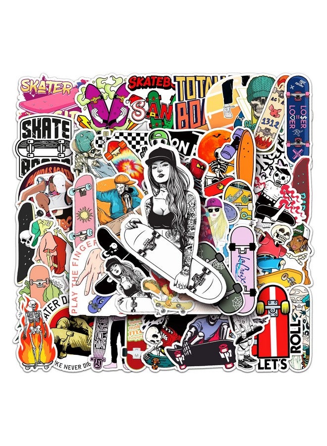 Ash & Roh Cute Cartoon Stickers for Kids, 50 Pcs Cute Stickers for Water Bottles - Cute Stickers Pack Gift for Kids Teen Birthday Party (Skateboard) - Image 2