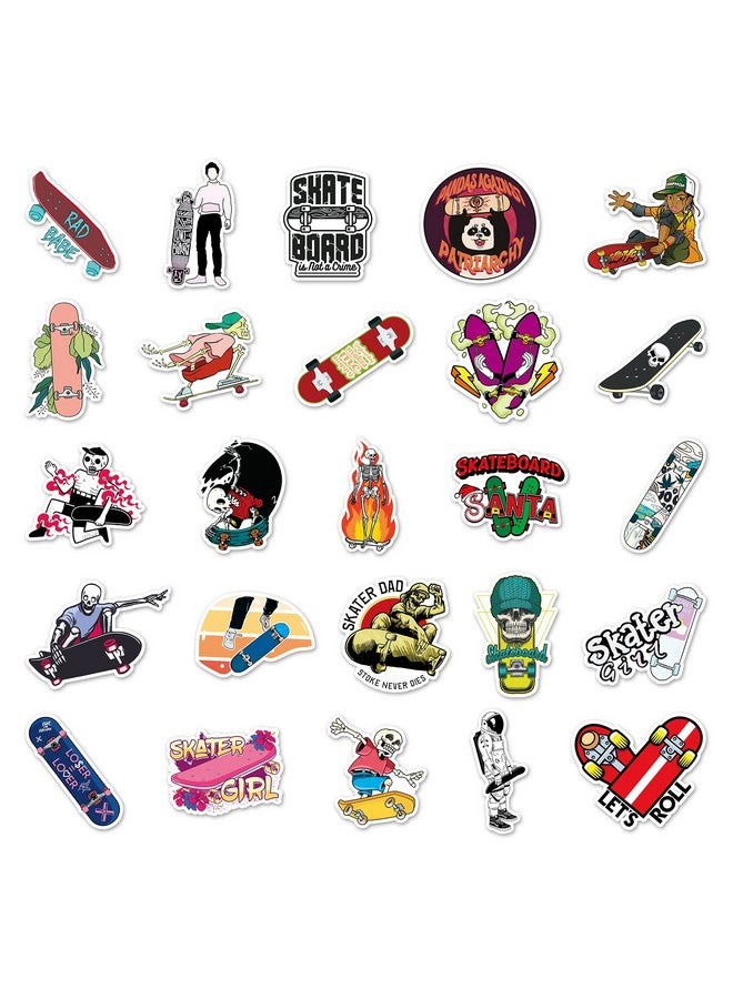 Ash & Roh Cute Cartoon Stickers for Kids, 50 Pcs Cute Stickers for Water Bottles - Cute Stickers Pack Gift for Kids Teen Birthday Party (Skateboard) - Image 3