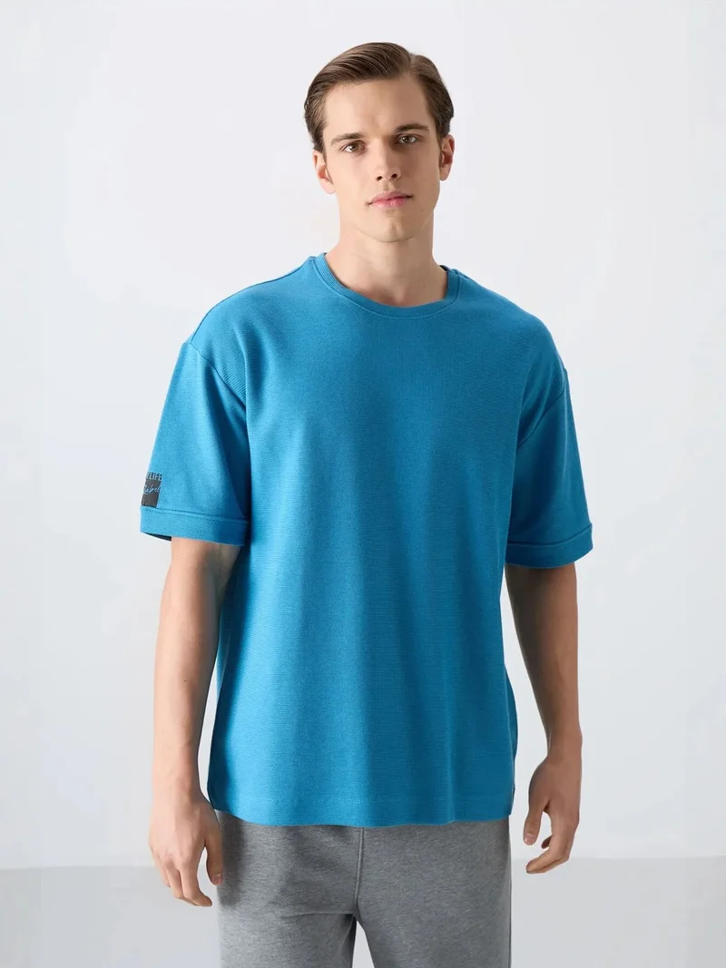 TOMMYLIFE TOMMY Men's Oversized Crew Neck T-Shirt With Patch