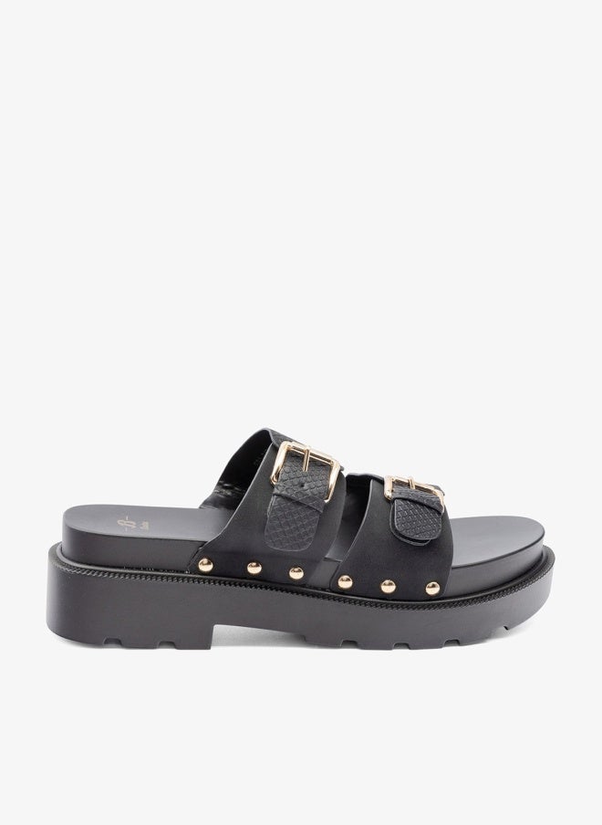 Bata Stud‑Detail Platform Slide Sandals - Image 1