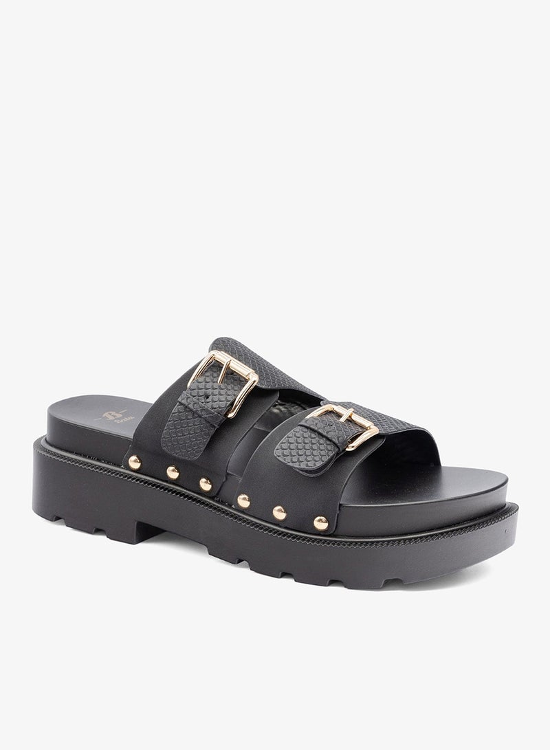Bata Stud‑Detail Platform Slide Sandals - Image 2