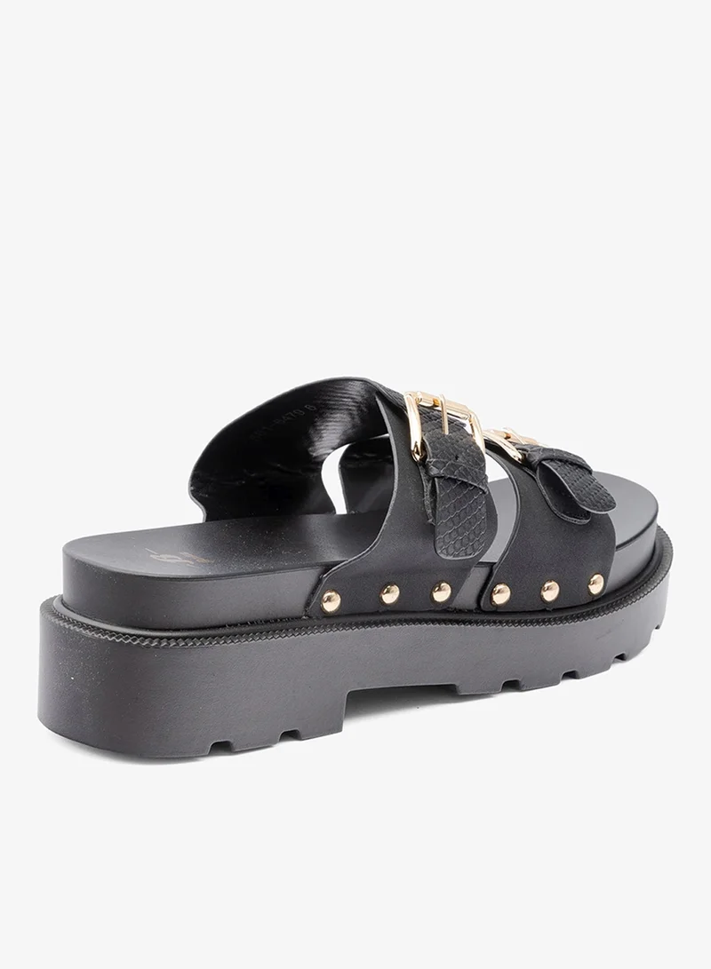 Bata  Stud‑Detail Platform Slide Sandals for Women | Best Price UAE