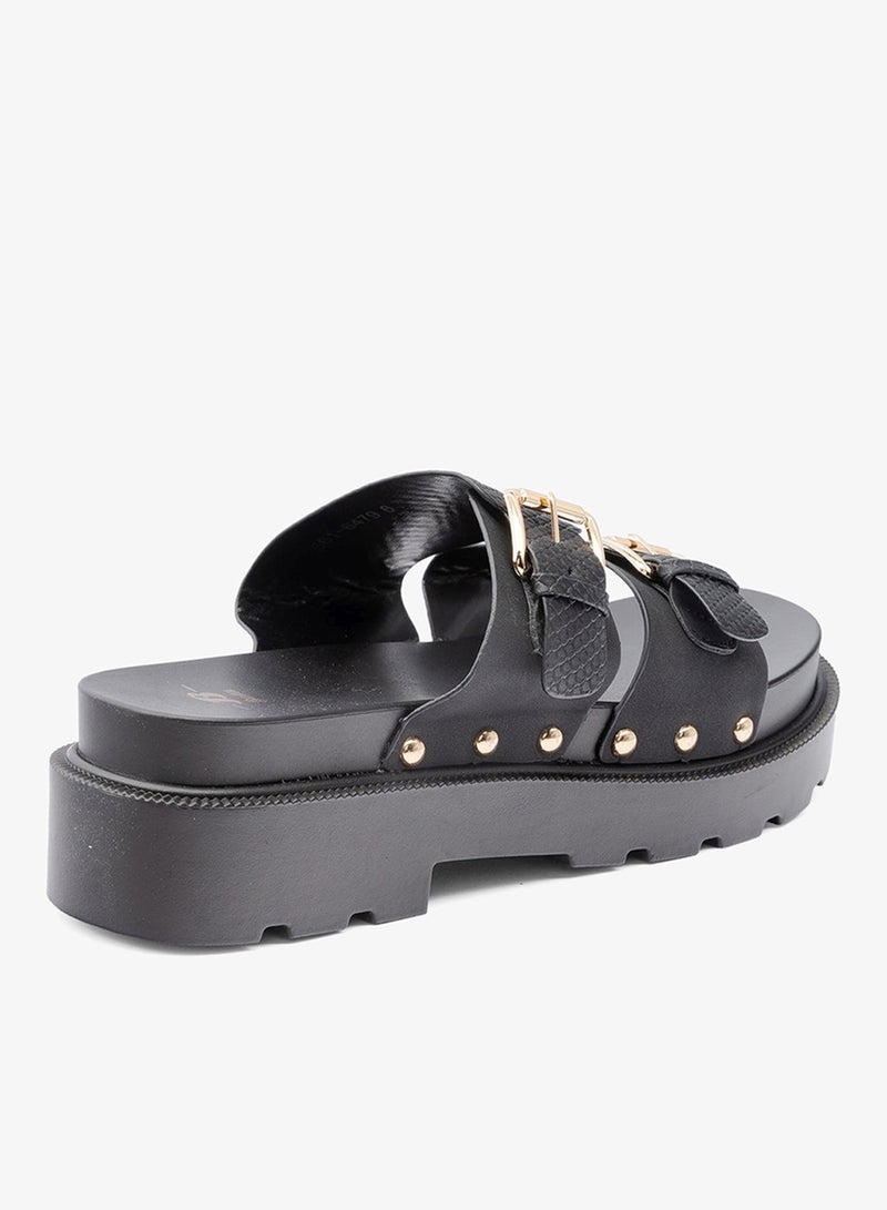 Bata Stud‑Detail Platform Slide Sandals - Image 3