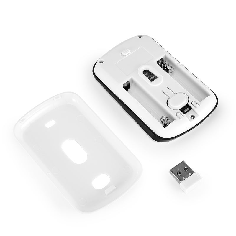 فأرة لاسلكية: بيضاء 2.4G نطاق إرسال 10 مترًا تصميم رفيع ومريح للقبض - فأرة بصرية بأزرار صامتة ومعامل دقة واضح قابل للتعديل لمستخدمي المنزل والمكتب والكمبيوتر المحمول وال سطح المكتب - Image 2