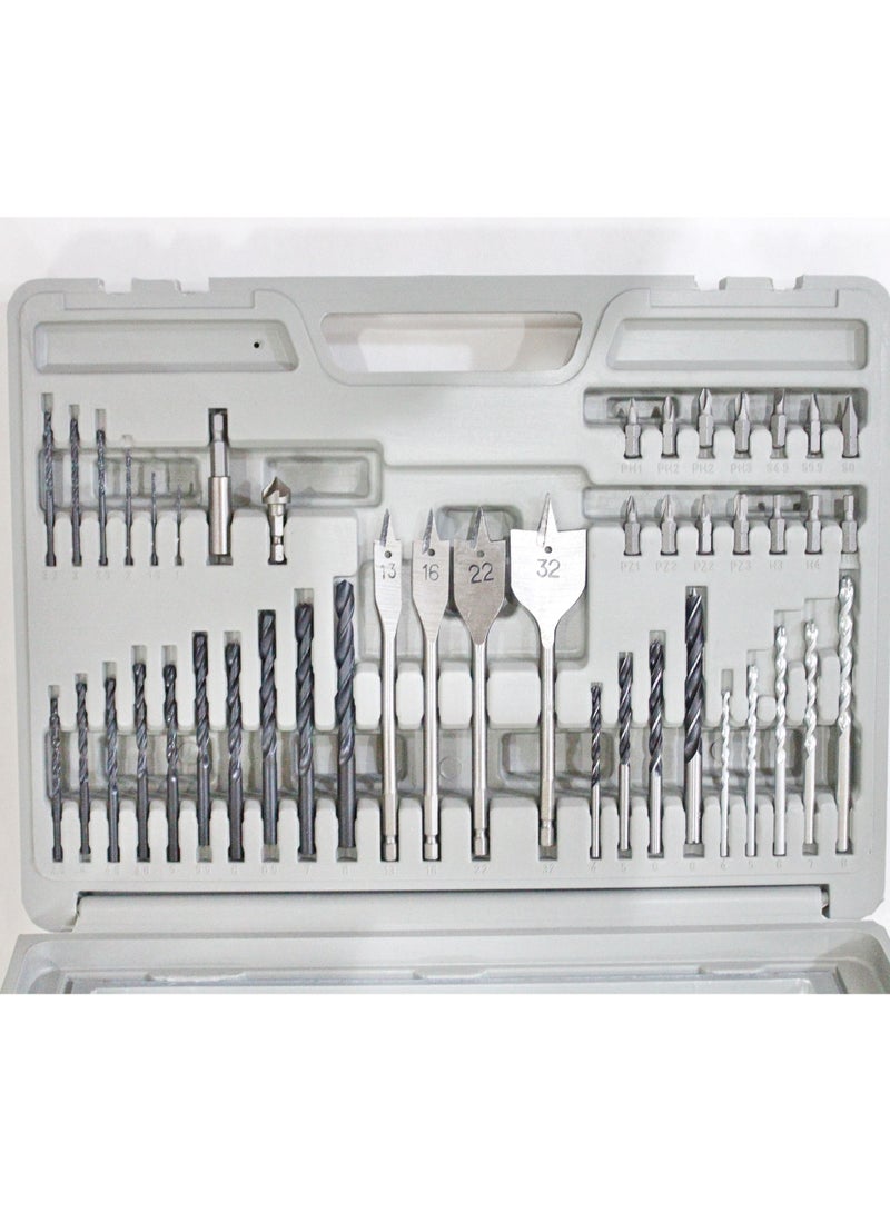 Kingroy 45pc drill bits set: hss drill bits, wood drill bits, screwdriver bits, cement drill bits - Image 1
