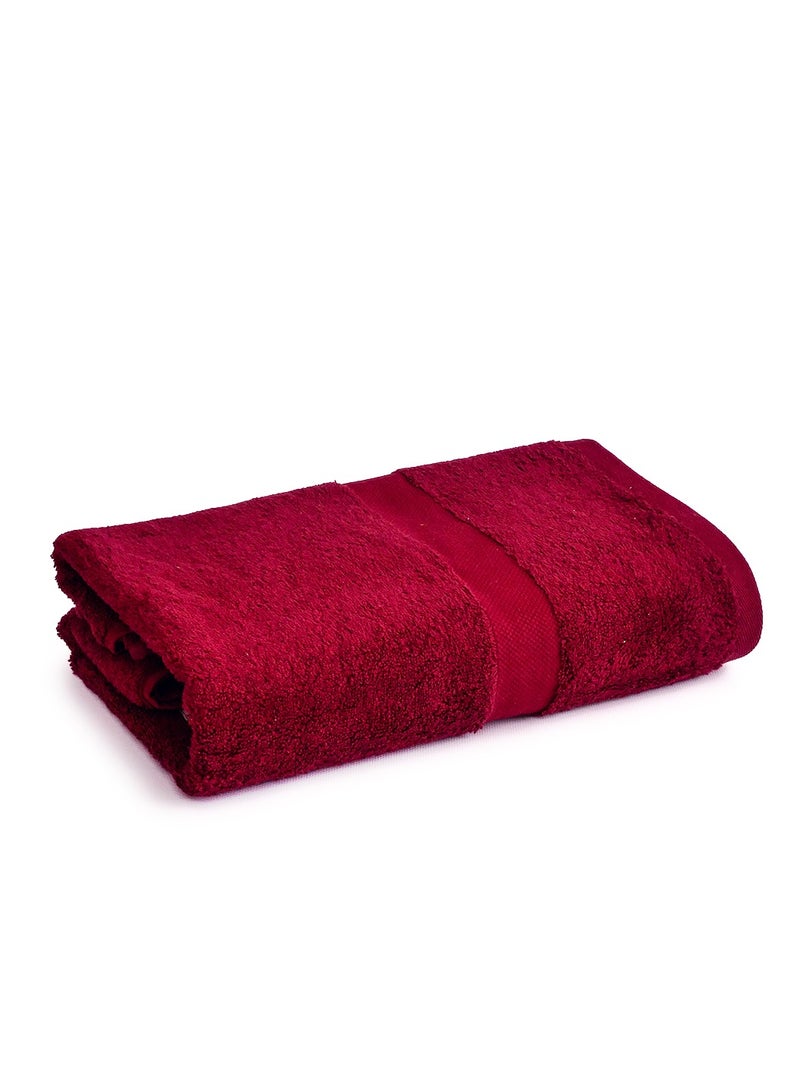 Home-Tex Design Hometex Design 4 Piece Set 100% Cotton 550 GSM Highly Absorbent Maroon/Dark Red Bath Towel Perfect for Home and SPA 70x140 cm - Image 1