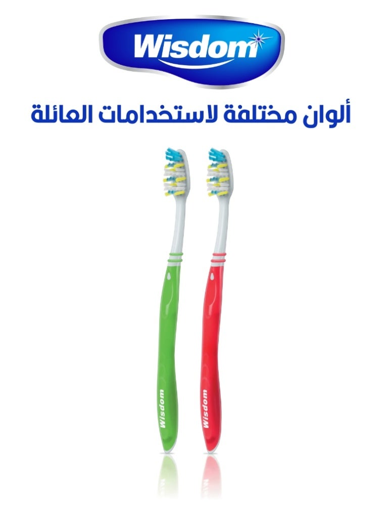 WISDOM Extra Clean Medium Toothbrush Value Pack of 2 Brushes - Image 2