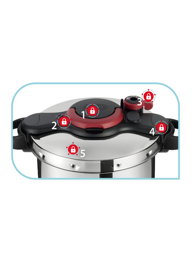 تيفال TEFAL قدر ضغط | ClipsoMinut’® Easy 9 لتر | قدر ضغط فولاذي مقاوم للصدأ | جميع مواقد الطهي | طهي سريع | صحي | آمن | ضمان لمدة سنتين | P4624966 فضي 9.0لترات - Image 5