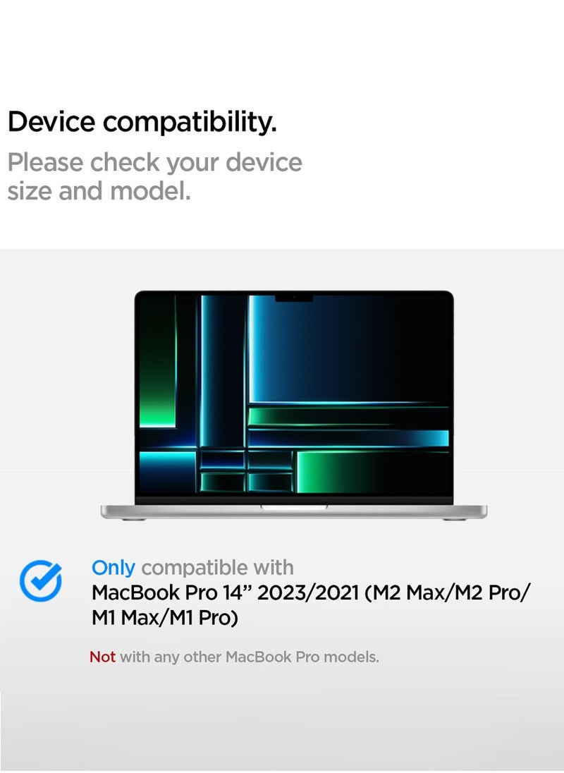 Spigen Thin Fit Macboox Pro 14 inch Case compatible with  M3 / M3 Pro / M3 Max (2023) and M2 Pro / M2 Max A2779 (2023) / M1 Pro / M1 Max A2442 (2021) Transparent Protective Hard Shell Cover - Crystal Clear  - Image 2