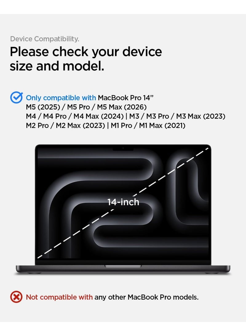 Spigen Thin Fit MacBook Pro 14 inch Case (M5 / M4 / M4 Pro/Max / M3 / M2 / M1 Series) 2026-2021 Transparent Protective Hard Shell Cover - Crystal Clear - Image 2