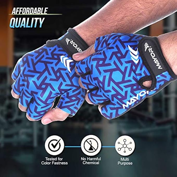 Mayor Venus Gym, Crossfit, Exercise & Sports Gloves- Ideal For Men & Women (Blue/Black) - Image 4