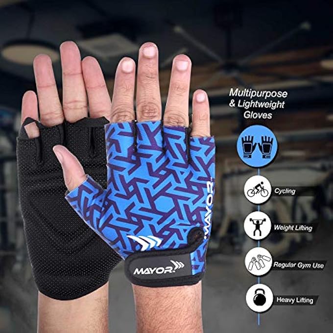 Mayor Venus Gym, Crossfit, Exercise & Sports Gloves- Ideal For Men & Women (Blue/Black) - Image 5