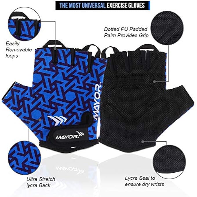 Mayor Venus Gym, Crossfit, Exercise & Sports Gloves- Ideal For Men & Women (Blue/Black) - Image 3