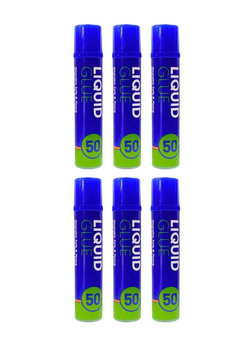 Sadaf Liquid Glue 50ml Washable Safe And Strong Muli Purpose Dries Clear (Pack of 6) - Image 1