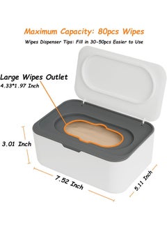 Beauenty Seposeve Wipes Dispenser  Wipe Holder for Baby & Adult  Refillable Wipe Container  Keeps Wipes Fresh  One-Handed Operation. Non-Slip  Easy Open/Close Wipes Pouch Case  (Grey)  - Image 2