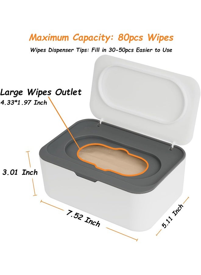 Beauenty - Seposeve Wipes Dispenser  Wipe Holder for Baby & Adult  Refillable Wipe Container  Keeps Wipes Fresh  One-Handed Operation. Non-Slip  Easy Open/Close Wipes Pouch Case  (Grey) - Image 1