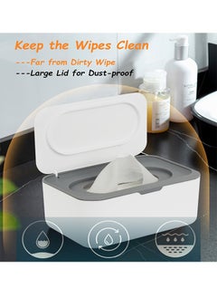 Beauenty Seposeve Wipes Dispenser  Wipe Holder for Baby & Adult  Refillable Wipe Container  Keeps Wipes Fresh  One-Handed Operation. Non-Slip  Easy Open/Close Wipes Pouch Case  (Grey)  - Image 3