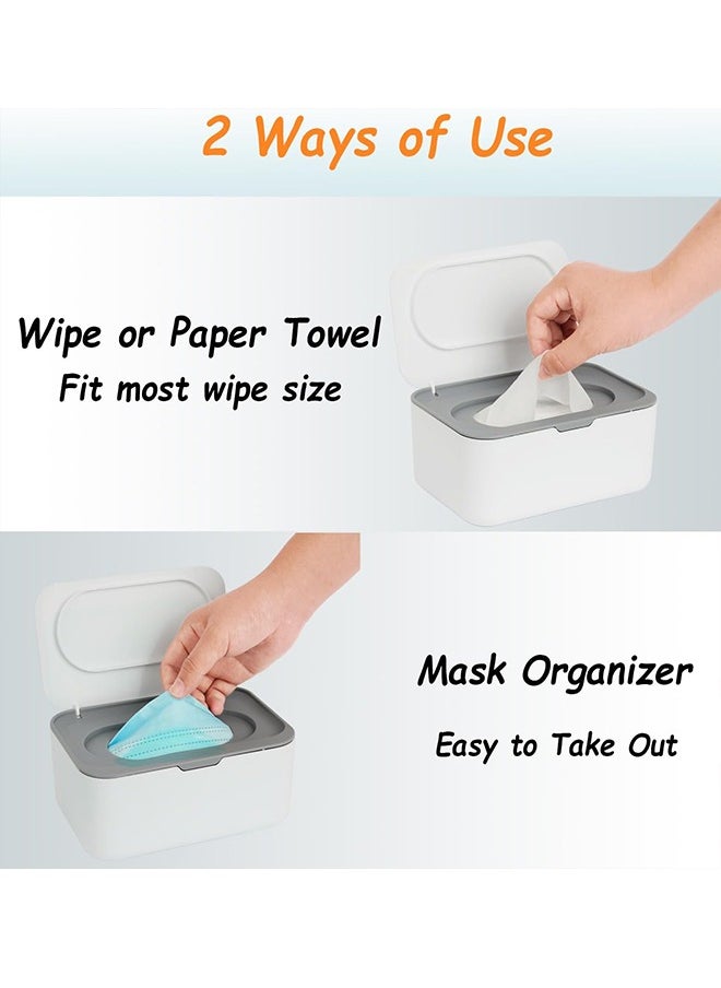 Beauenty - Seposeve Wipes Dispenser  Wipe Holder for Baby & Adult  Refillable Wipe Container  Keeps Wipes Fresh  One-Handed Operation. Non-Slip  Easy Open/Close Wipes Pouch Case  (Grey) - Image 1