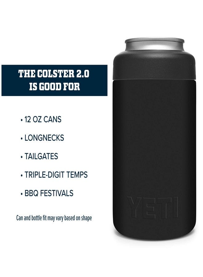 يتي عازل علبة المشروبات YETI Black Rambler Colster، قطعة واحدة - Image 4