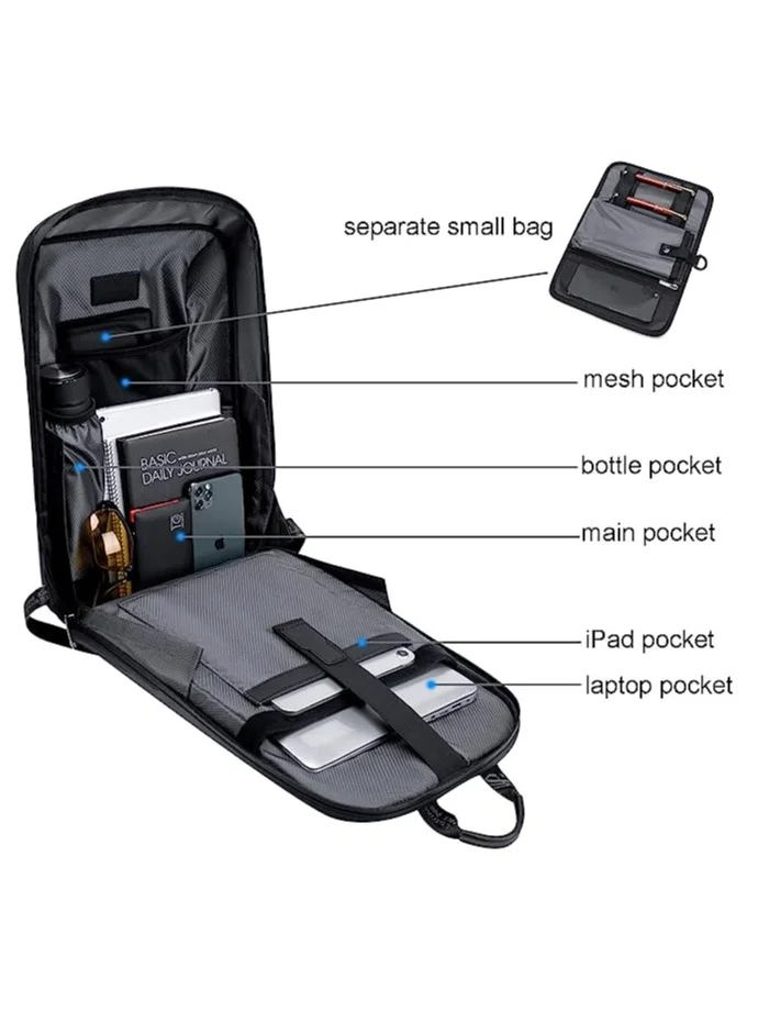 ARCTIC HUNTER Anti Theft Business Travel Laptop Backpack Waterproof School Bag with TSA Locker B00451 Black