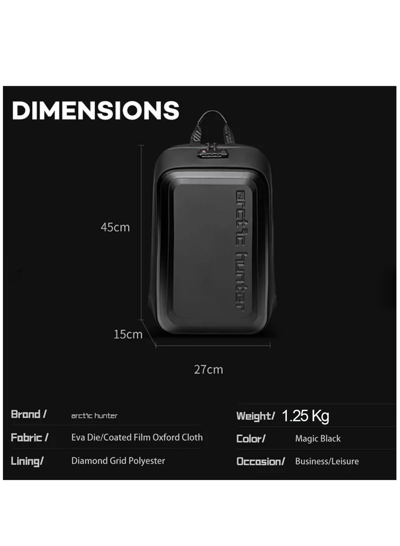 ARCTIC HUNTER Anti Theft Business Travel Laptop Backpack Waterproof School Bag with TSA Locker B00451 Black