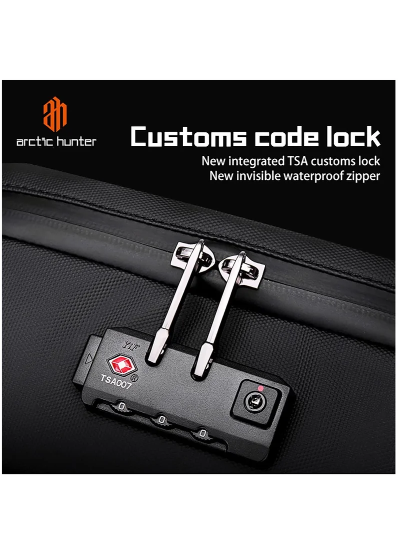 ARCTIC HUNTER Anti Theft Business Travel Laptop Backpack Waterproof School Bag with TSA Locker B00451 Black