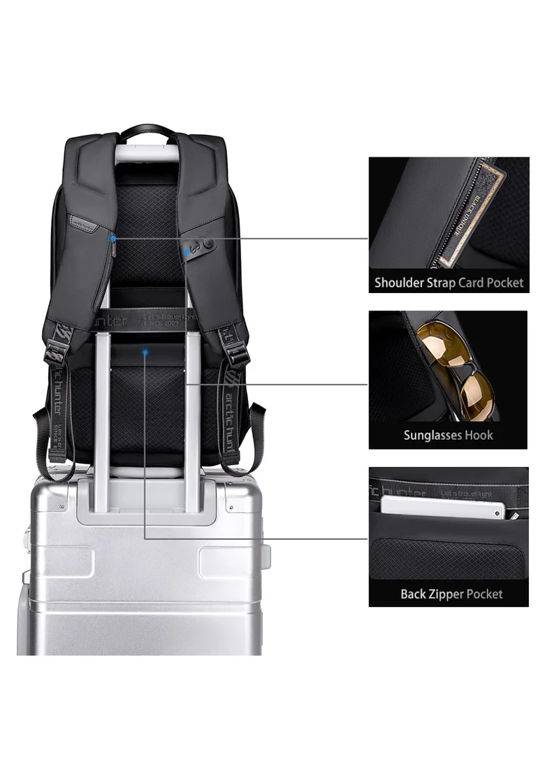 ARCTIC HUNTER Anti Theft Business Travel Laptop Backpack Waterproof School Bag with TSA Locker B00451 Black