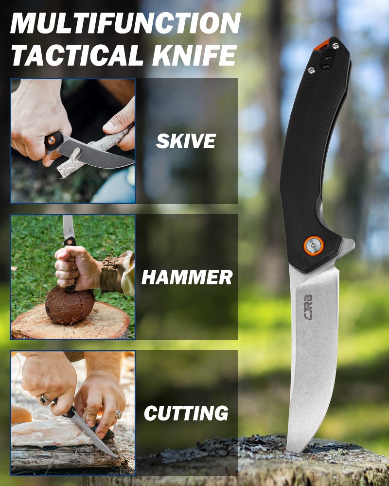 CJRB CUTLERY سكين CJRB القابلة للطي جوبى (J1906) فولاذ AR-RPM9 المسحوق مقبض G10 سكين جيب سكين EDC أسود - Image 4