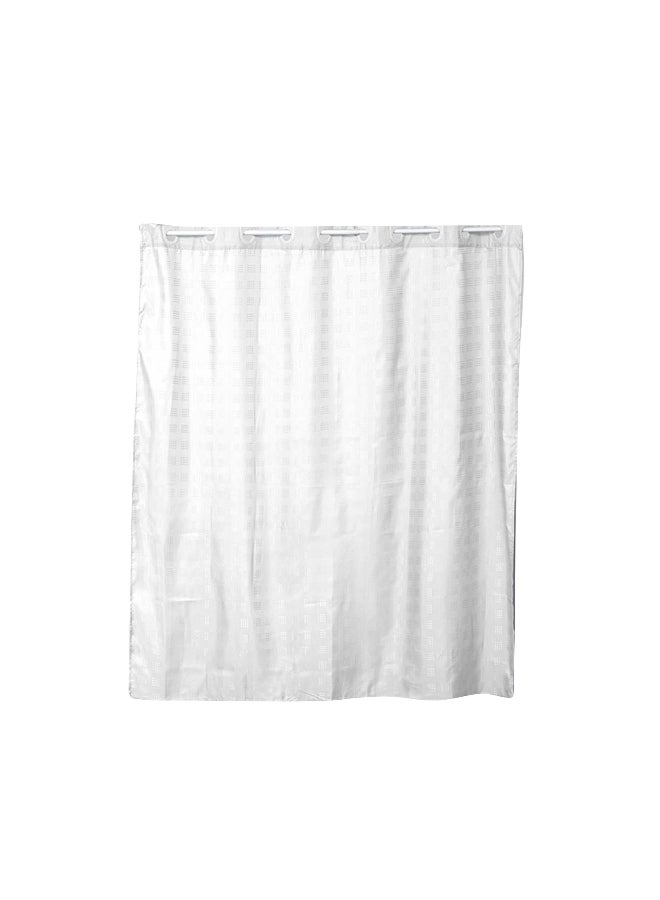 Tendance High Quality Polyester Shower Curtain with Integrated Eyelet Rings White 180 x 200cm 1207100  - Image 1