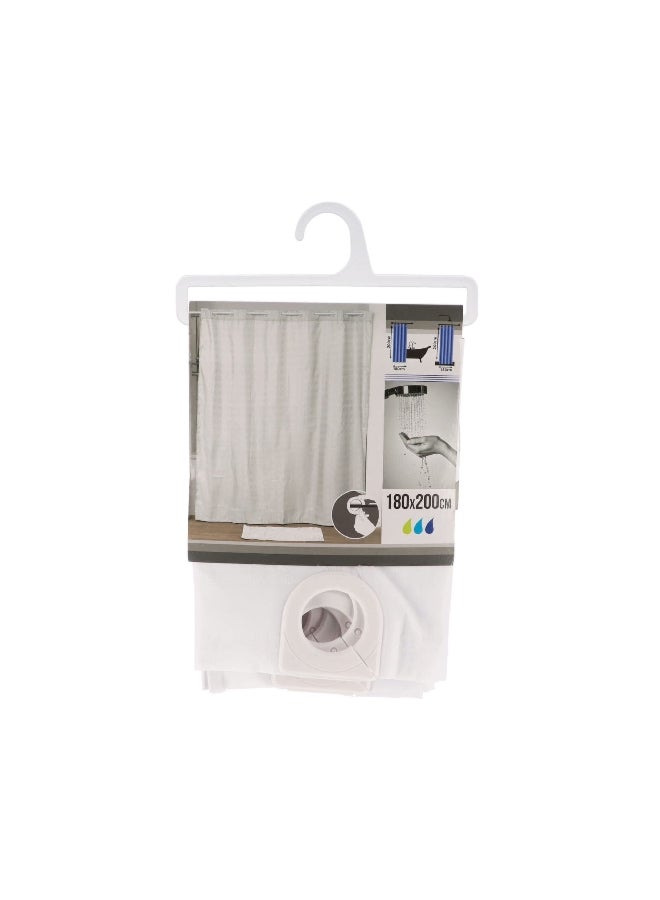 Tendance High Quality Polyester Shower Curtain with Integrated Eyelet Rings White 180 x 200cm 1207100  - Image 2