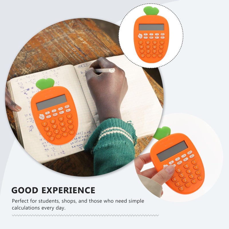 2pcs Portable Carrot Shaped 12 Digit Dual Power Plastic Calculator For School Office Students - Image 5