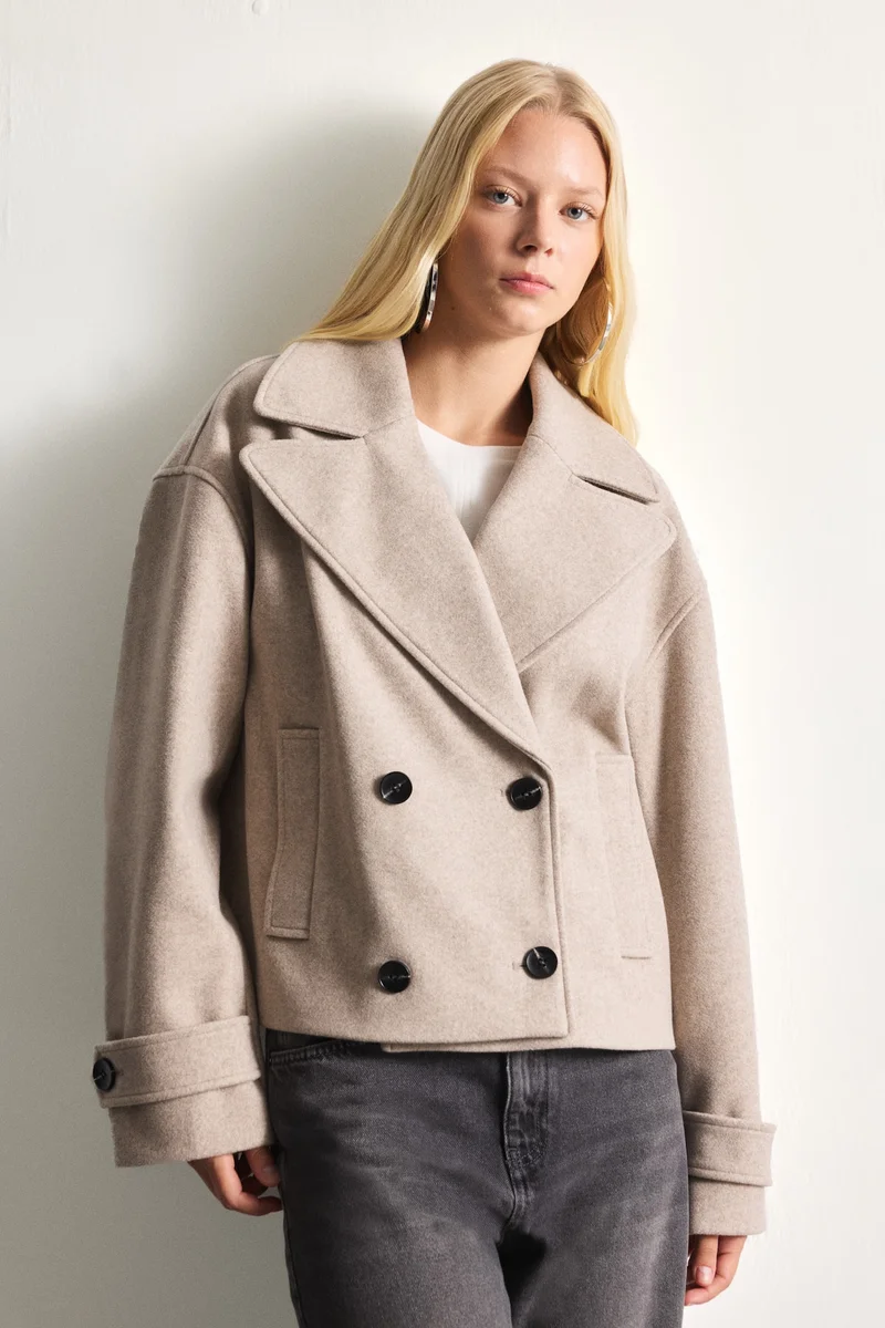 Regular Fit Short Wool Blend Coat
