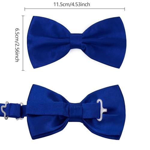 habibee Suspender and Bow Tie Set for Men Adjustable Braces with Y Back, Diverse Colors, Strong Clips (1, Royal Blue) - Image 2