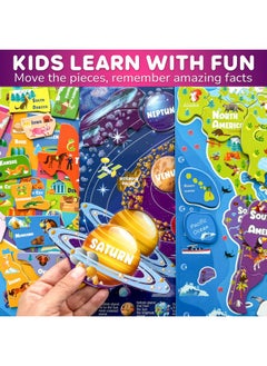quokka QUOKKA Magnetic Toddler Puzzles Ages 3-5 - 3 Educational Travel Games Puzzles for Kids Ages 4-6 - Space, USA and World Map Learning Toys for Boy and Girl 2-4 Learn United States  - Image 4