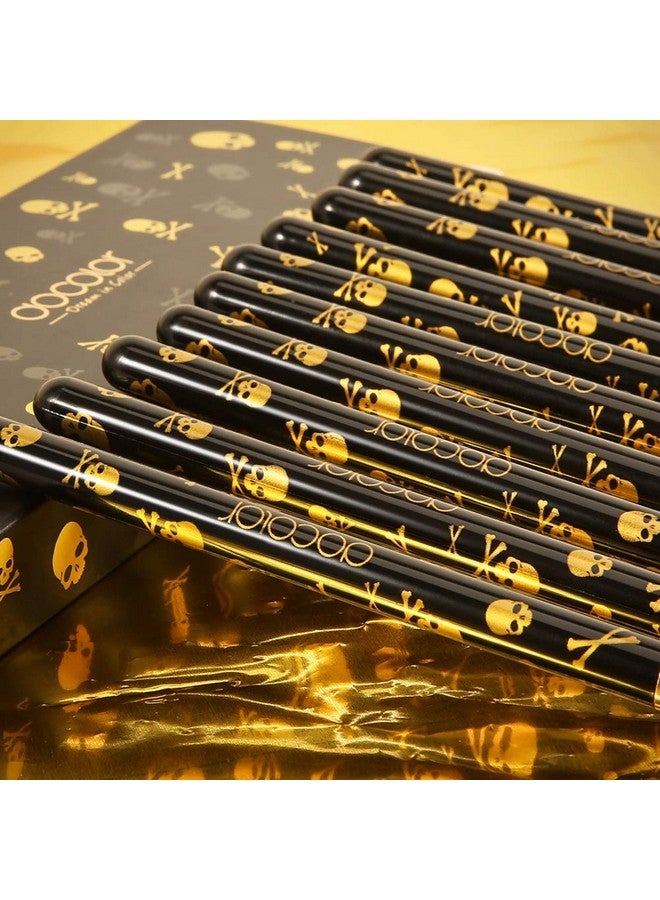 docolor Eye Makeup Brushes 10Pcs Skull Printed Eyeshadow Makeup Brush Set Blending Concealer Eyebrow Eye Liners Premium Synthetic Eyeshadow Crease Brow Brush - Image 5