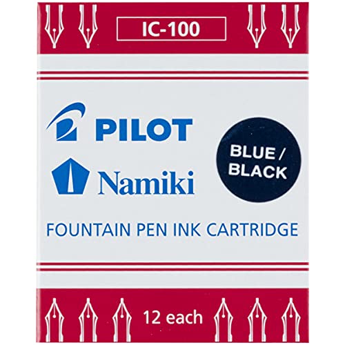 PILOT خراطيش حبر قلم الحبر PILOT Namiki IC100، أزرق/أسود، عبوة 12 (69102) - Image 3